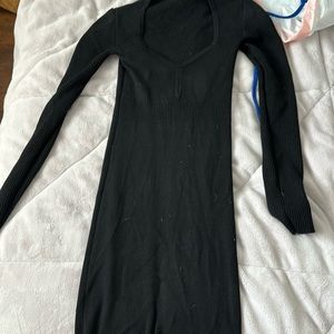 black long sleeve body on dress